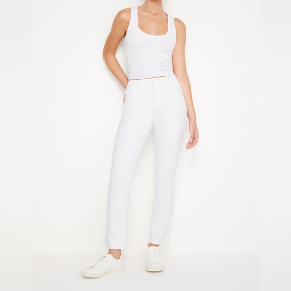 Good American Good Legs Straight Jeans - Size 6/28 - White - NWOT - Picture 1 of 15